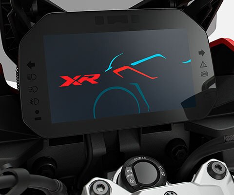 Aquí se ve la pantalla TFT a color de la F 900 XR.