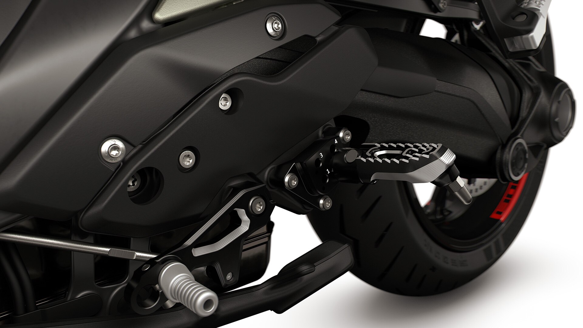 The adjustable footrest system of the R 1300 RS from BMW Motorrad