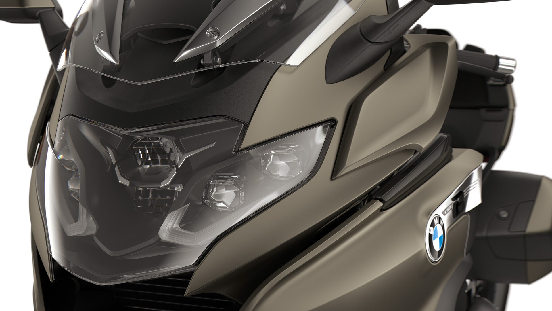 Focus on the LED headlights.
